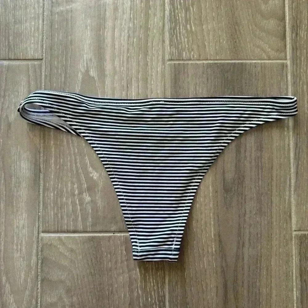 Aerie navy and white striped halter bikini - Picture 4 of 6